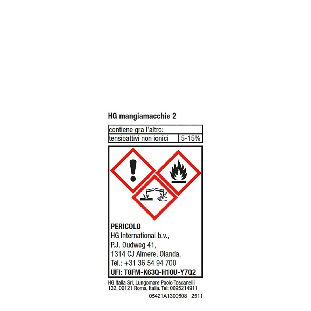 HG Mangiamacchie n. 2 Smacchiatore Pennarelli Grasso Olio 50ml