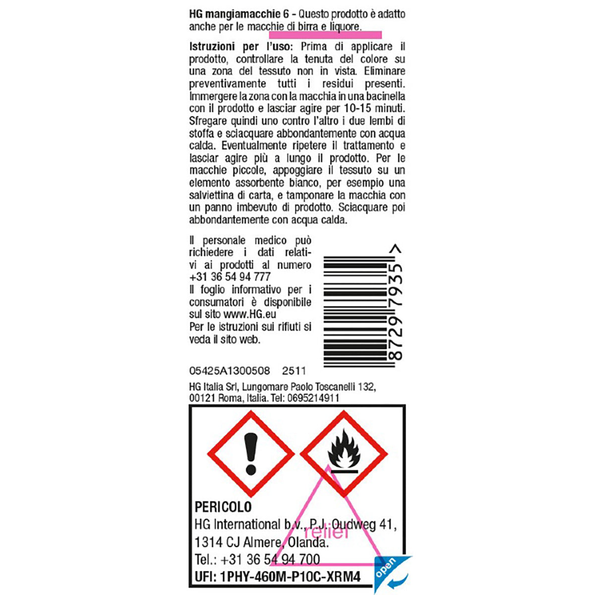 HG Mangiamacchie n. 6 per Inchiostro e Coloranti 50ml