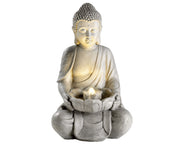 FONTANA BUDDHA 34X42X71CM GRIGIO LUCE BIANCO CALDO