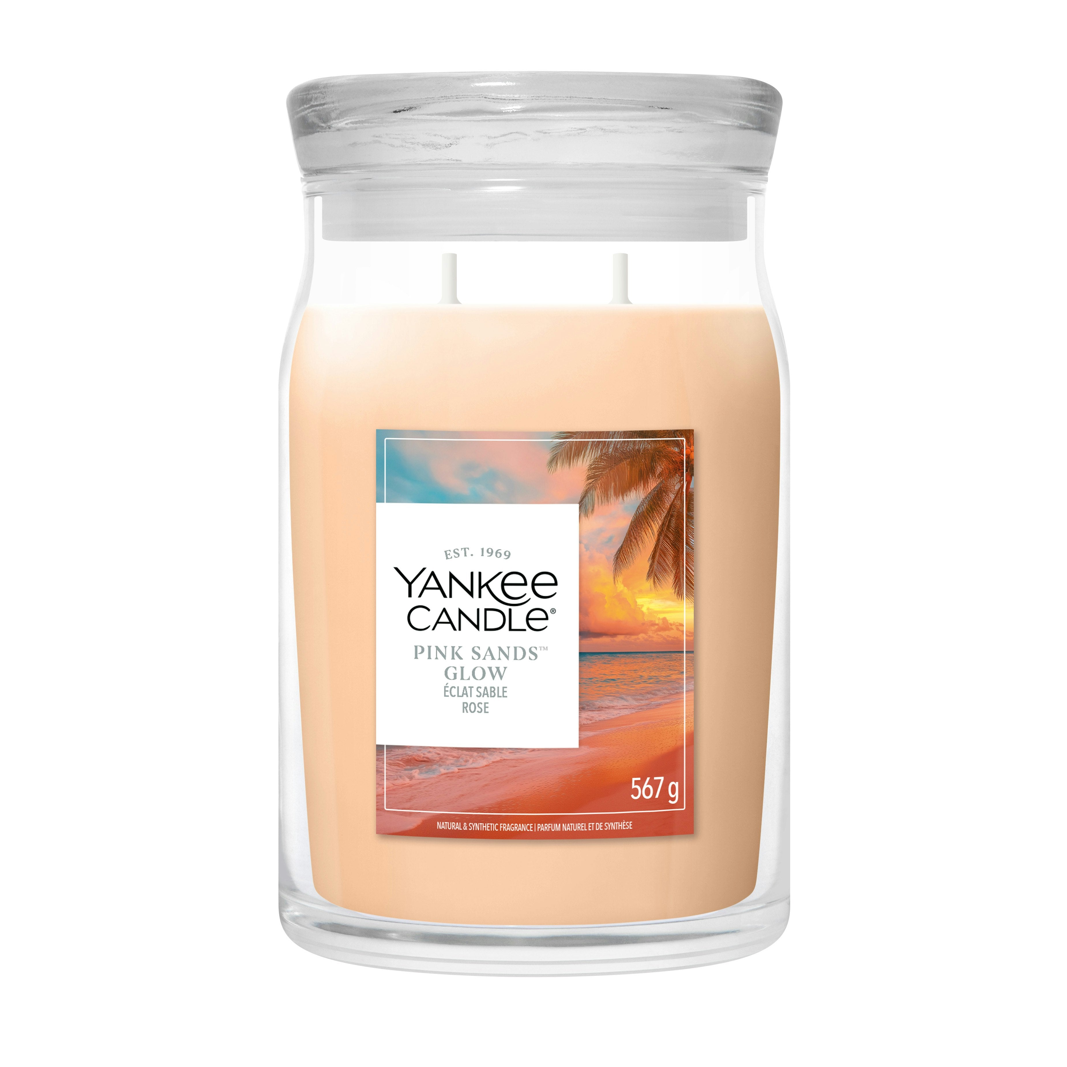 Candela grande Pink Sands Glow 567g Rosa Yankee Candle