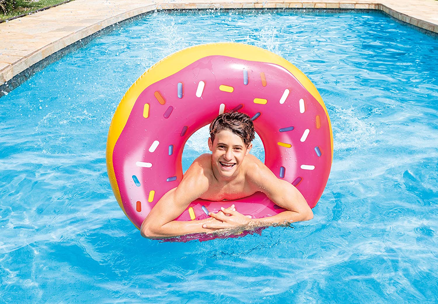 SALVAGENTE GONFIABILE DONUT ROSA 99X25CM