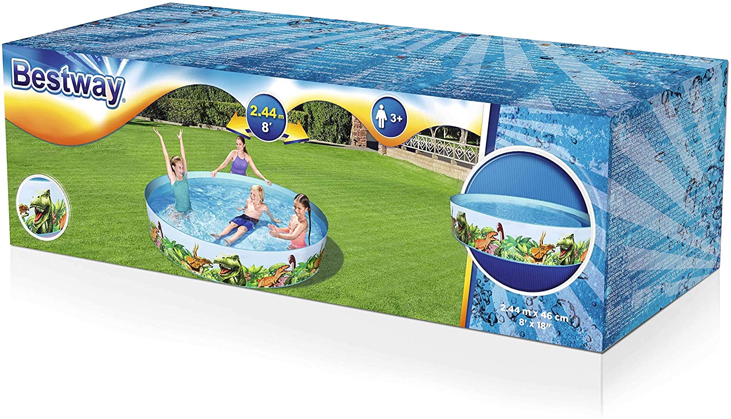 PISCINA RIGIDA DINOSAURI 244X244X46CM