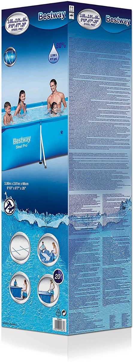 PISCINA RETTANGOLARE STEEL PRO 300X201X66 CM
