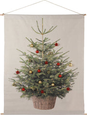 TELO DECORATIVO DA MURO CON ALBERO DI NATALE LED BIANCO CALDO H110CM