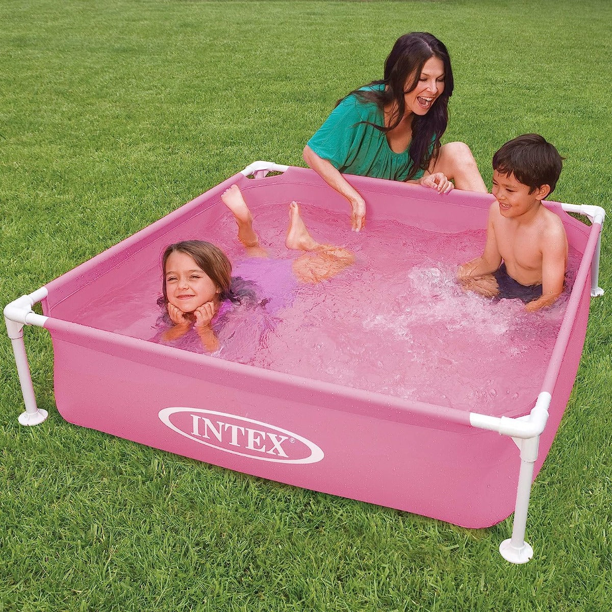 PISCINA MINI FRAME ROSA PER BAMBINI 122X122X30CM
