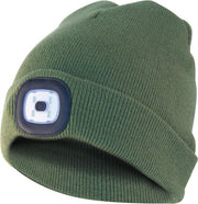 CAPPELLO IN STOFFA CON LUCE LED VERDE MILITARE TAGLIA UNICA