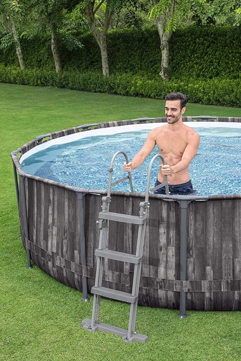 PISCINA ROTONDA STEEL PRO MAX 427X107 CON POMPA FILTRO SCALETTA E COPERTURA