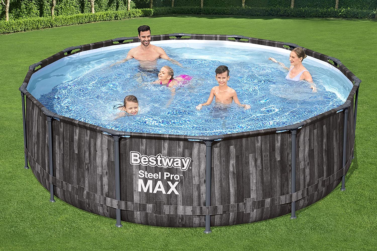 PISCINA ROTONDA STEEL PRO MAX 427X107 CON POMPA FILTRO SCALETTA E COPERTURA