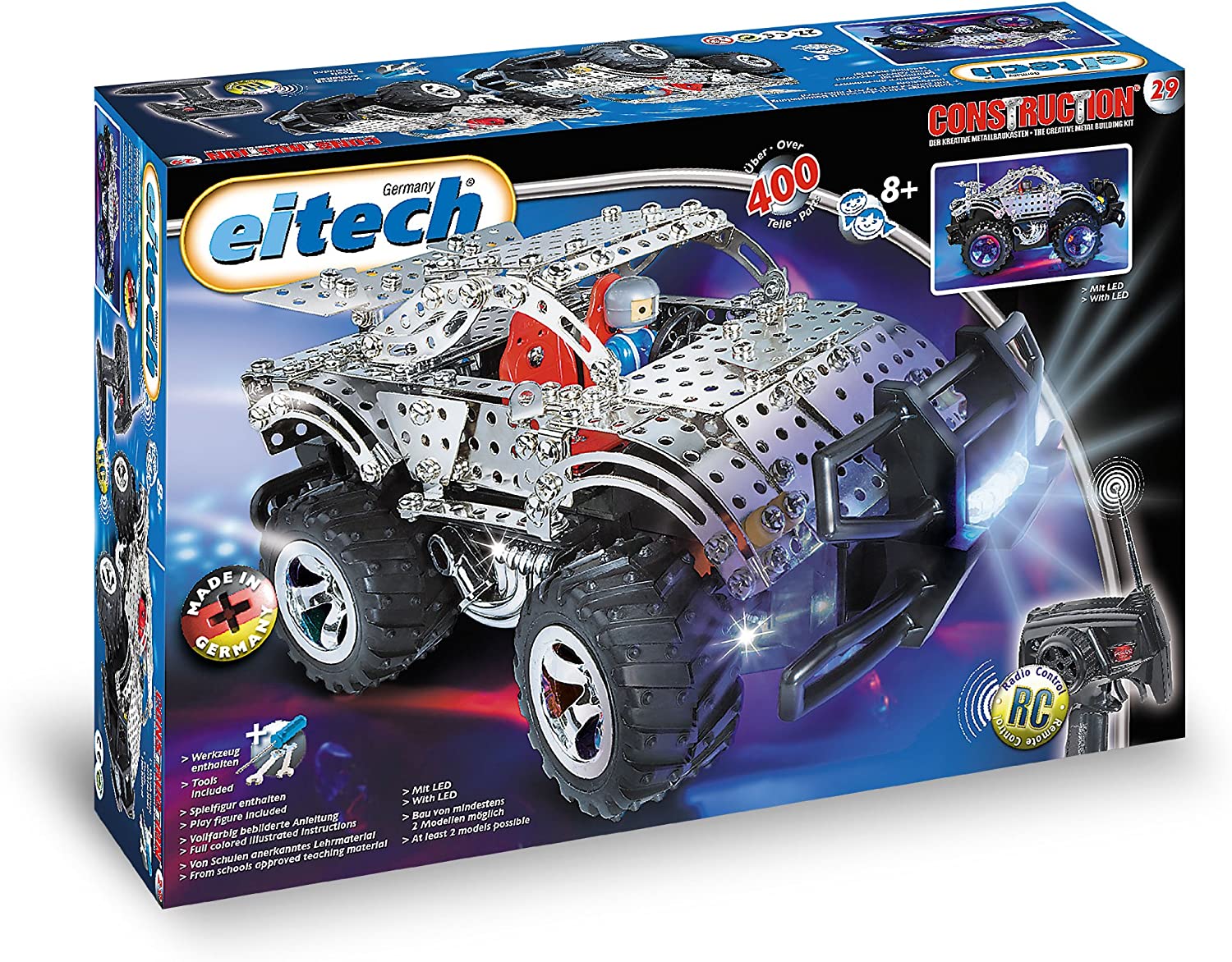 EITECH JEEP CON ILLUMINAZIONE A LED - KIT DI COSTRUZIONE IN METALLO