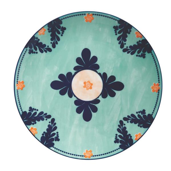 PIATTO PIANO IN MAIOLICA 26.5CM TEAL