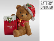 Orso con cassetta postale e LED 35 cm PERAGA CHRISTMAS