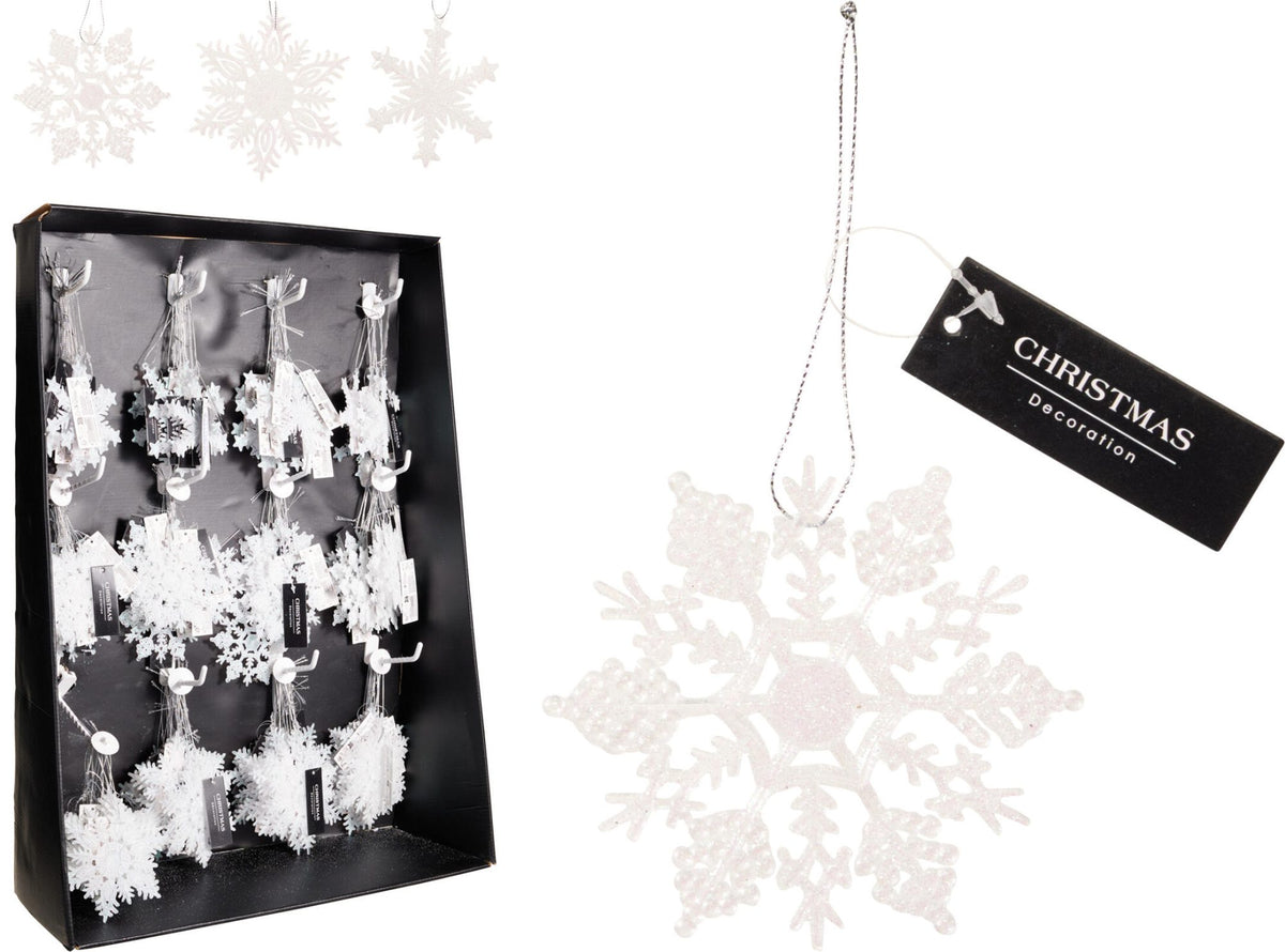 Fiocco di neve 10 cm bianco modello assortito PERAGA CHRISTMAS