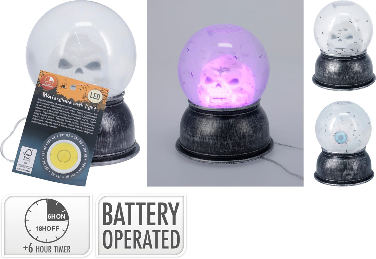 Sfera di neve Halloween con LED modello assortito PERAGA CHRISTMAS