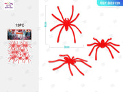 Set 15 ragni Halloween effetto sangue rosso PartyGo