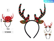 Cerchietto natalizio con renna 20 cm modello assortito PartyGo