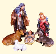 Natività in resina 30 cm multicolore oro set 6 pezzi