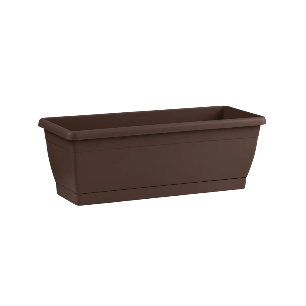 Cassetta fioriera Roxanne con sottovaso 60 cm bronzo VECA
