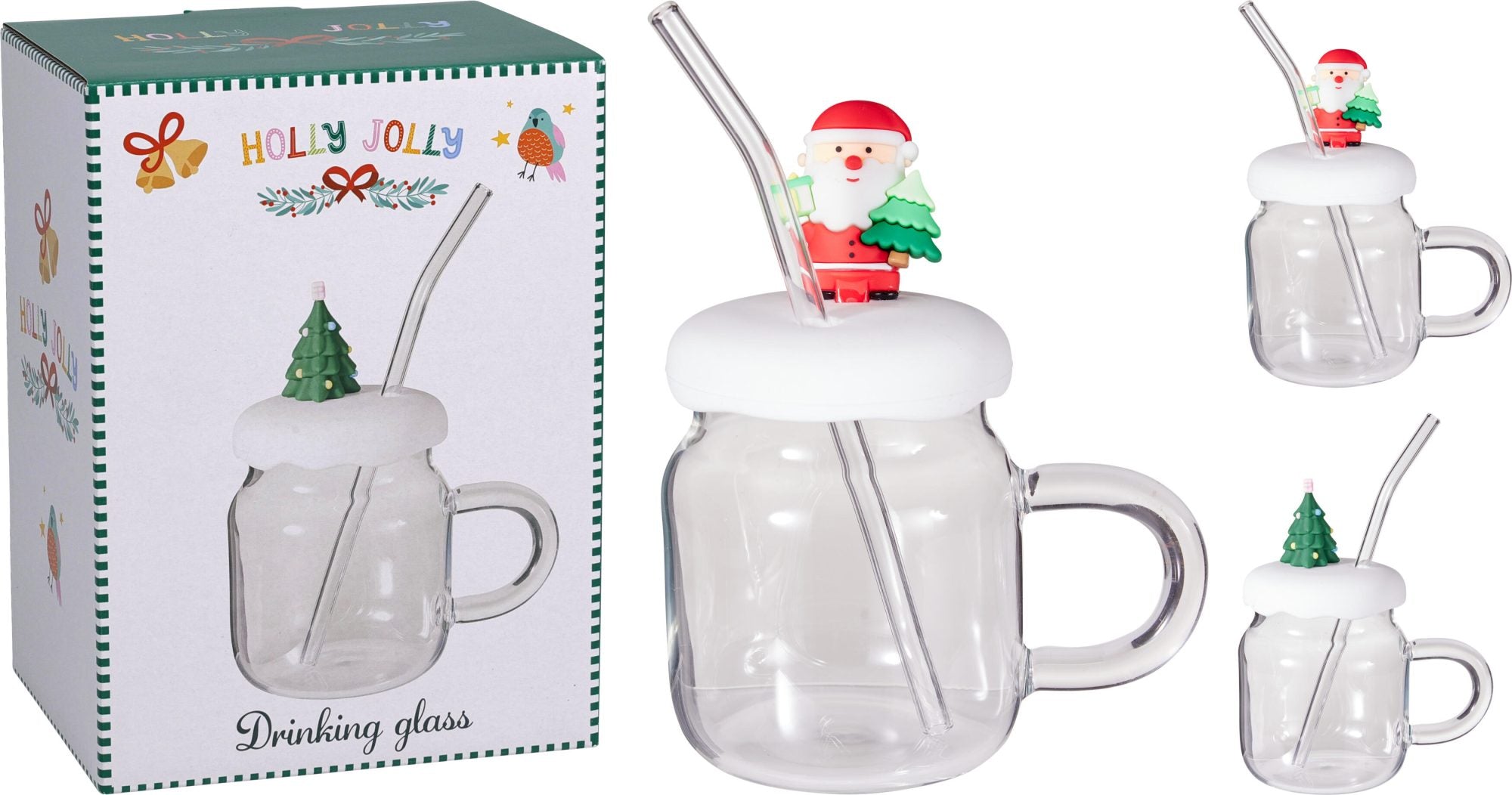 Bicchiere in vetro 500 ml 9 x 13 cm PERAGA CHRISTMAS