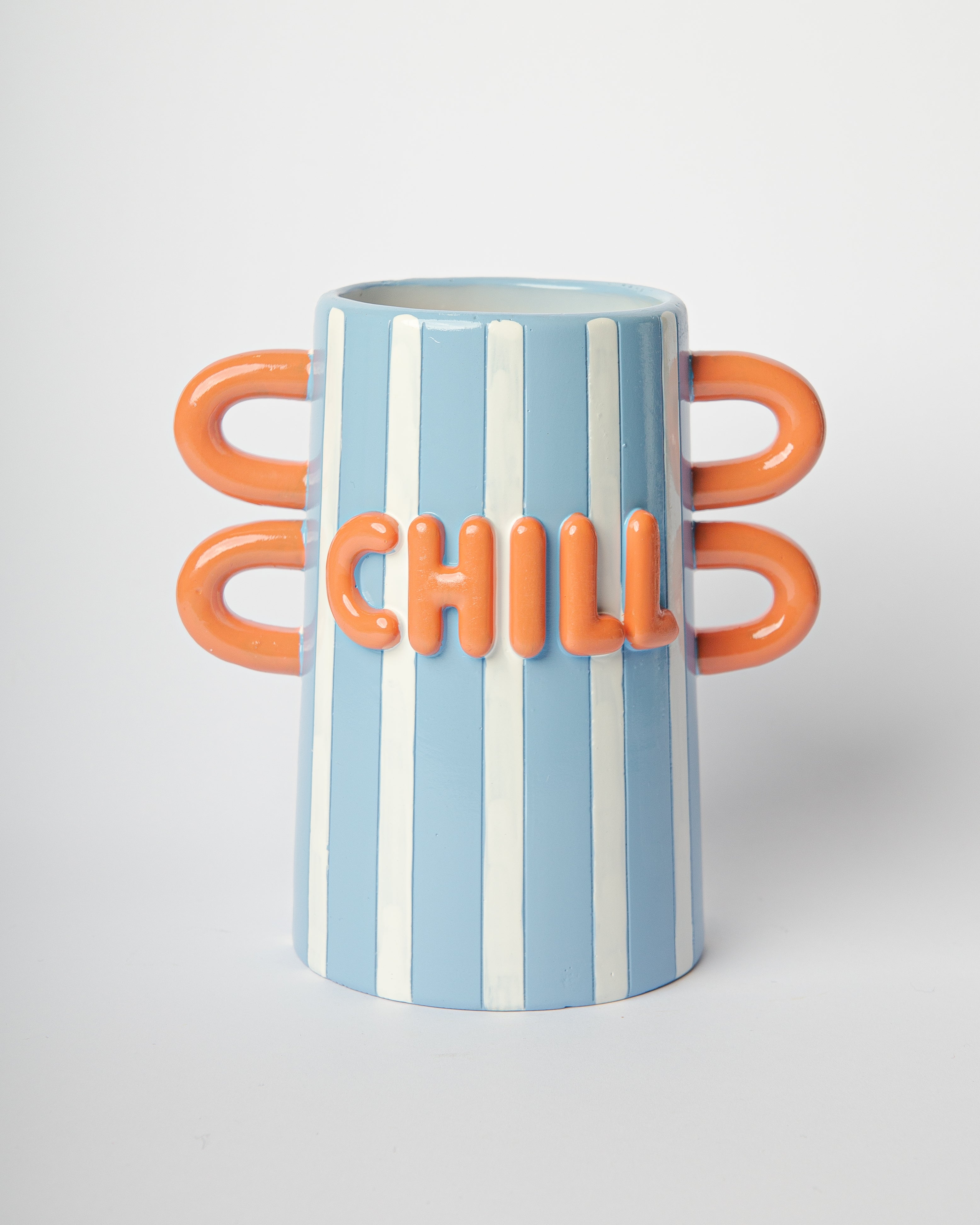 Vaso decorativo Chill Rilievo Blu 14x10x16 cm Blogo