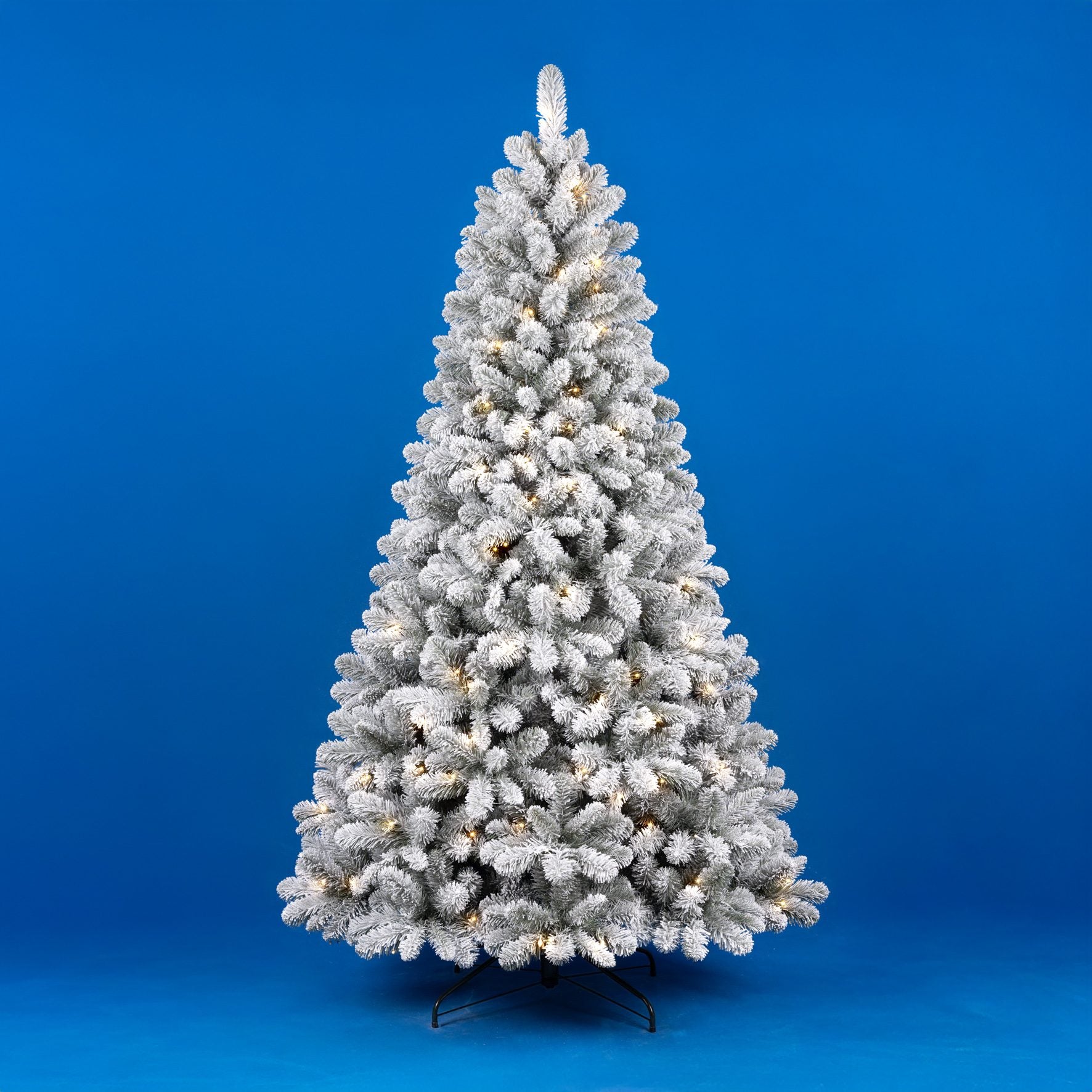 Albero di Natale floccato Colosseo Altezza 180cm Bianco