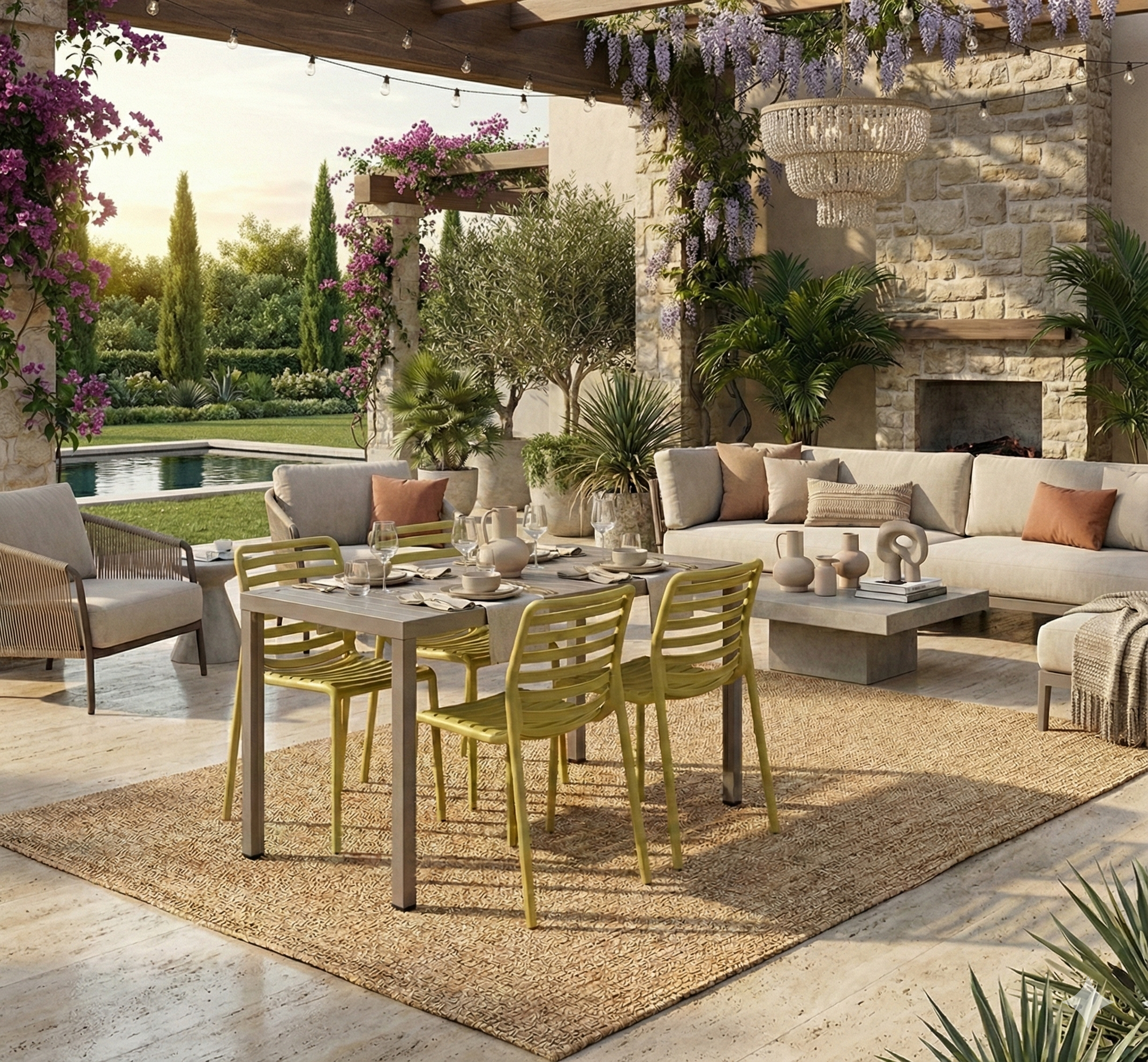 OFFERTA TAVOLO CUBE 120X70 TORTORA +4 SEDIE DOGA GIALLO PERA