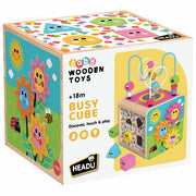 Cubo Attività Multifaccia in Legno Busy Cube 1-3 anni HEADU