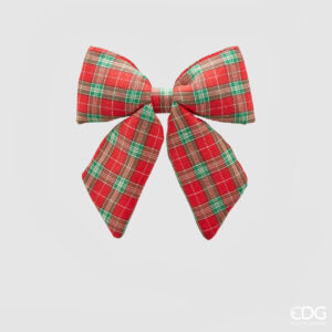 Fiocco Decorativo Lino Tartan 28x36cm Rosso Verde EDG
