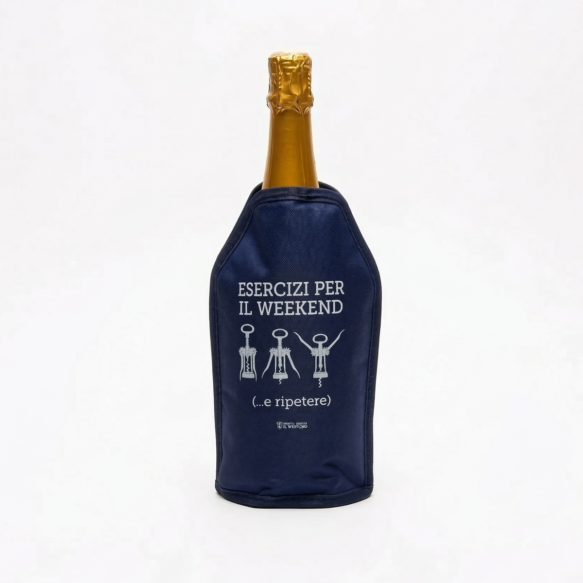 Glacette Raffredda Bottiglie H 23 cm Stampa Esercizi per il Weekend Blue PIU FORTY