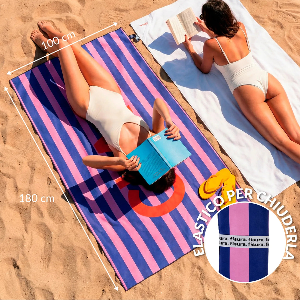 Telo Mare Microfibra Ciao 100x180 cm Rosso FISURA