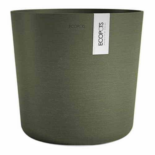Vaso Rotondo Lima D25 H25,50 Cm Verde Kaki Ecopots