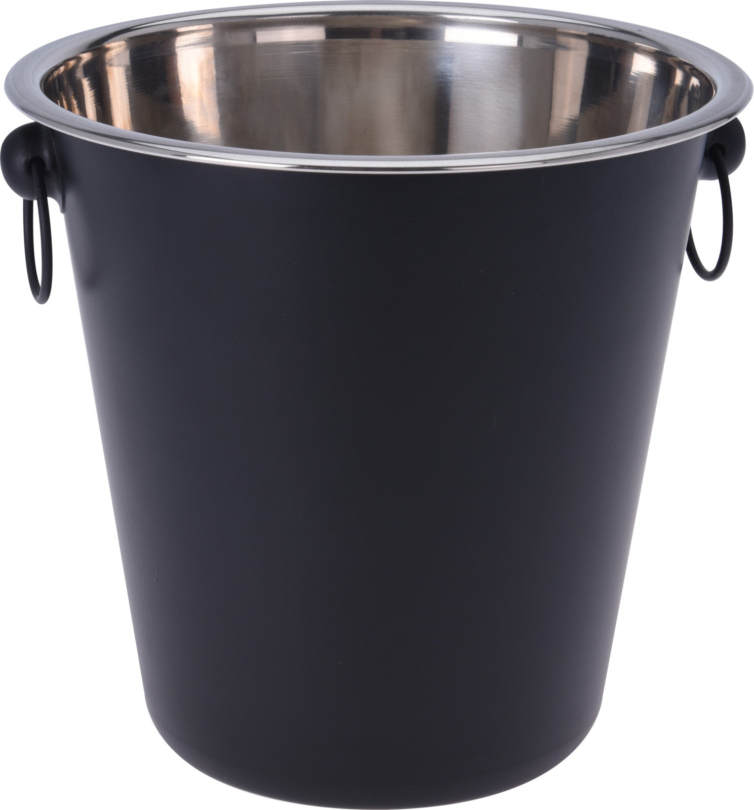 SECCHIELLO PER GHIACCIO VINO CHAMPAGNE IN INOX NERO 20CM