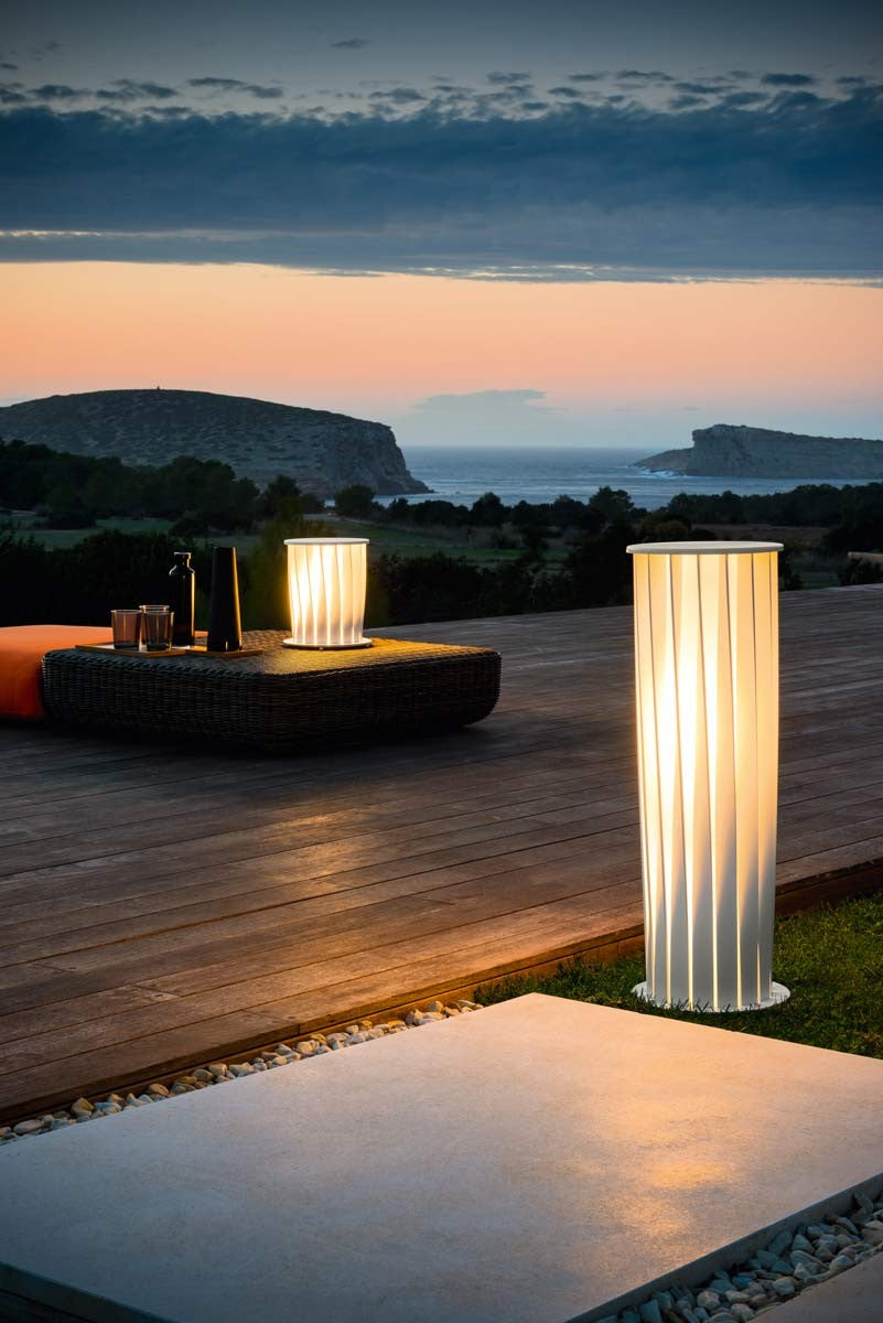 LAMPADA ATON H CM 76 IN ALLUMINIO A LISTELLI RITORTI