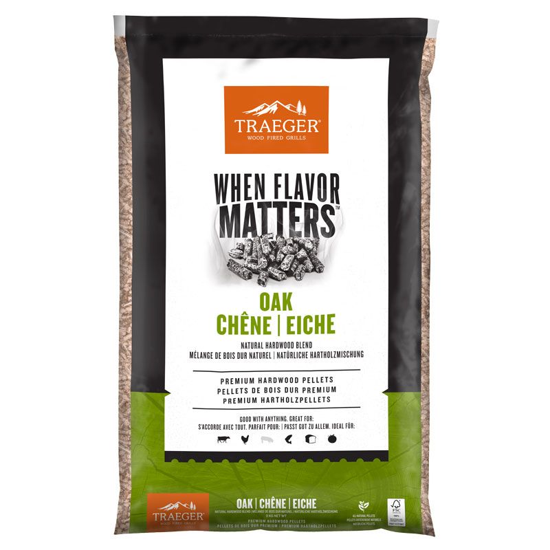 Traeger Pellets di quercia naturale 100% certificati FSC, 9 kg