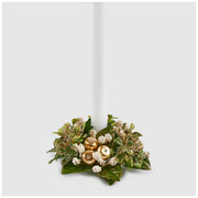 CORONA PORTA CANDELE CON MELE E FOGLIE, Ø10CM