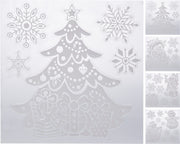 STICKERS ADESIVI NATALIZI BIANCO/ARGENTO MURALI 28X38CM ASSORTITI