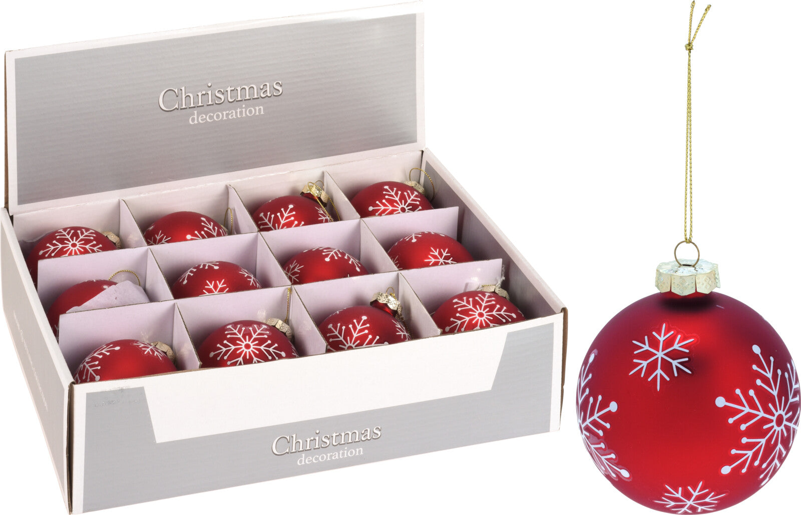 OFFERTA 6 PALLINE DI NATALE ROSSE IN VETRO 8CM