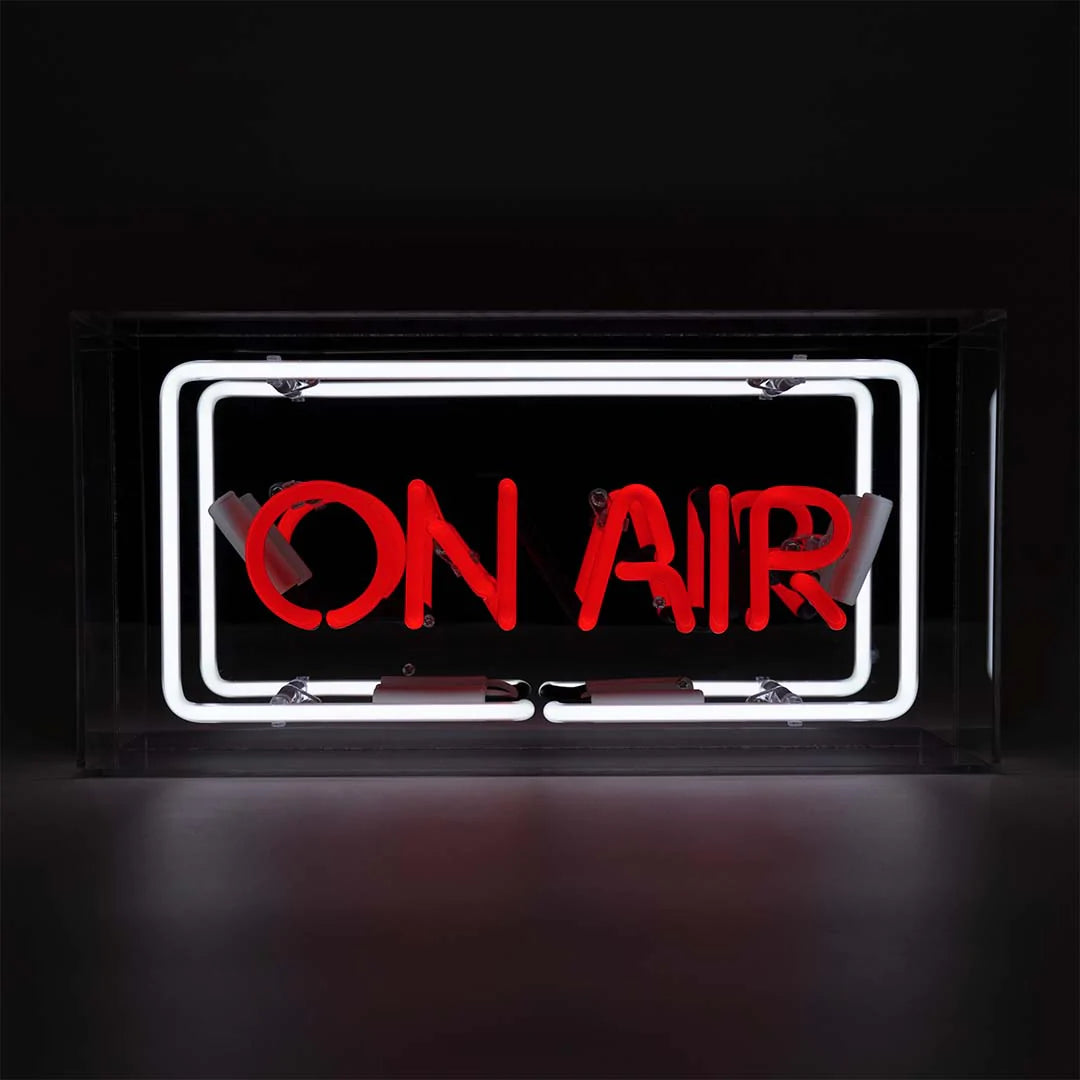 INSEGNA NEON "ON AIR" IN VETRO