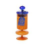PORTAFIAMMIFERI IN VETRO CON 140 FIAMMIFERI ALTI ARANCIONE/BLU