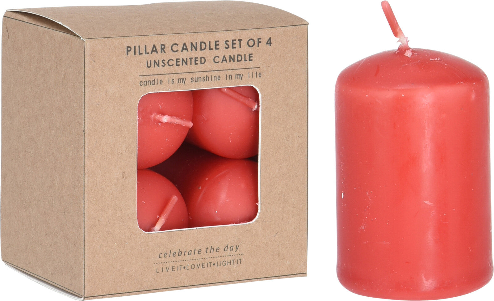 4 CANDELE 6CM ROSSE