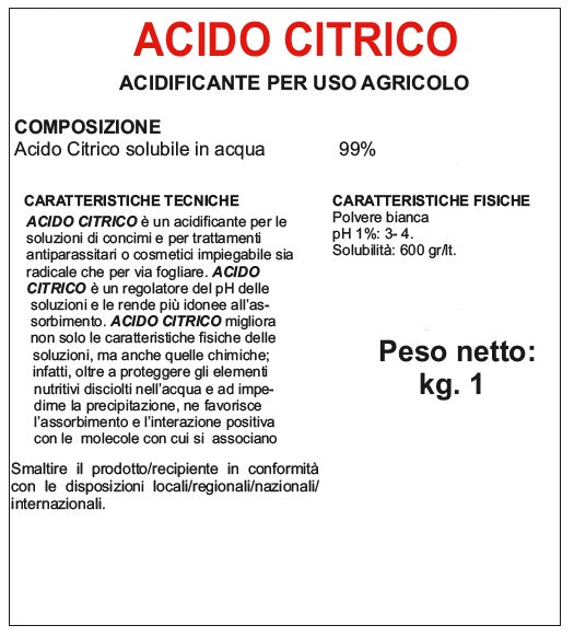 ACIDIFICANTE PER ACQUE CALCAREE 1KG