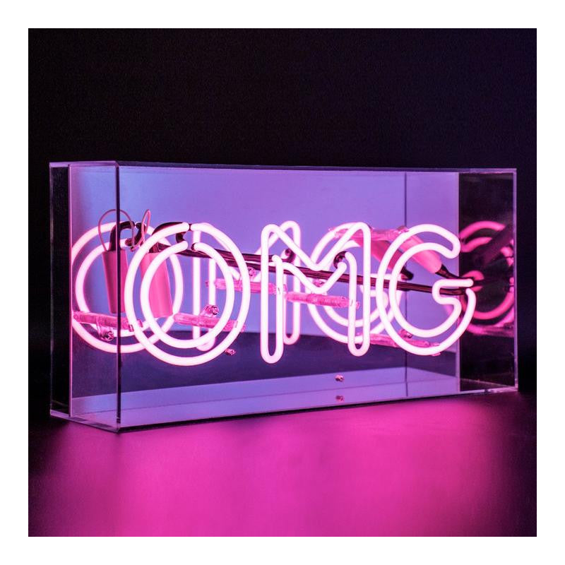 NEON LUMINOSO SCRITTA OMG ROSA