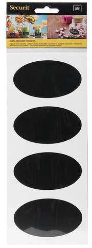 SET 8 ETICHETTE LAVAGNA ADESIVA OVALE