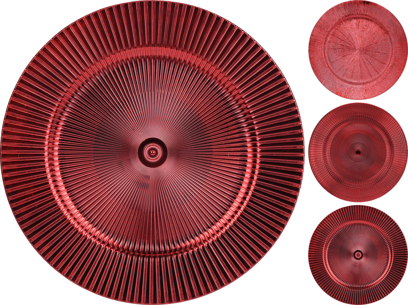 OFFERTA 6 SOTTOPIATTI CIRCOLARI EFFETTO ART ROSSO 33CM