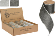 NASTRO GLITTER ARGENTO/GRIGIO PER PACCHI REGALO 6X270CM ASSORTITO