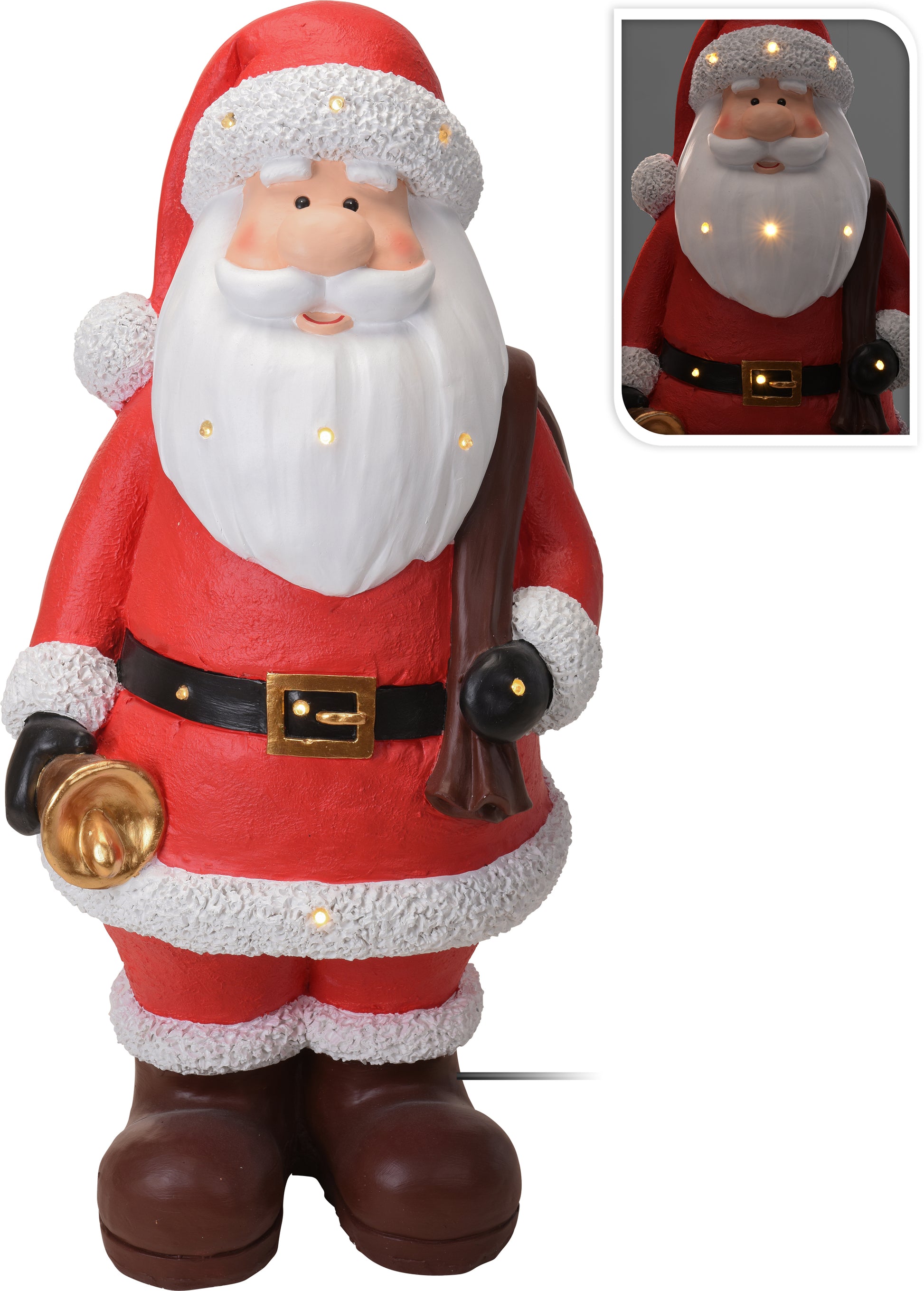 BABBO NATALE 110 CM CON 10 LED