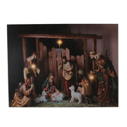 QUADRO NATALIZIO CON NATIVITA' 40X30X1,8CM CON MICROLED BIANCO CALDO
