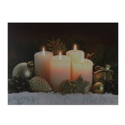 QUADRO NATALIZIO CON CANDELE 40X30X1,8CM CON MICROLED BIANCO CALDO