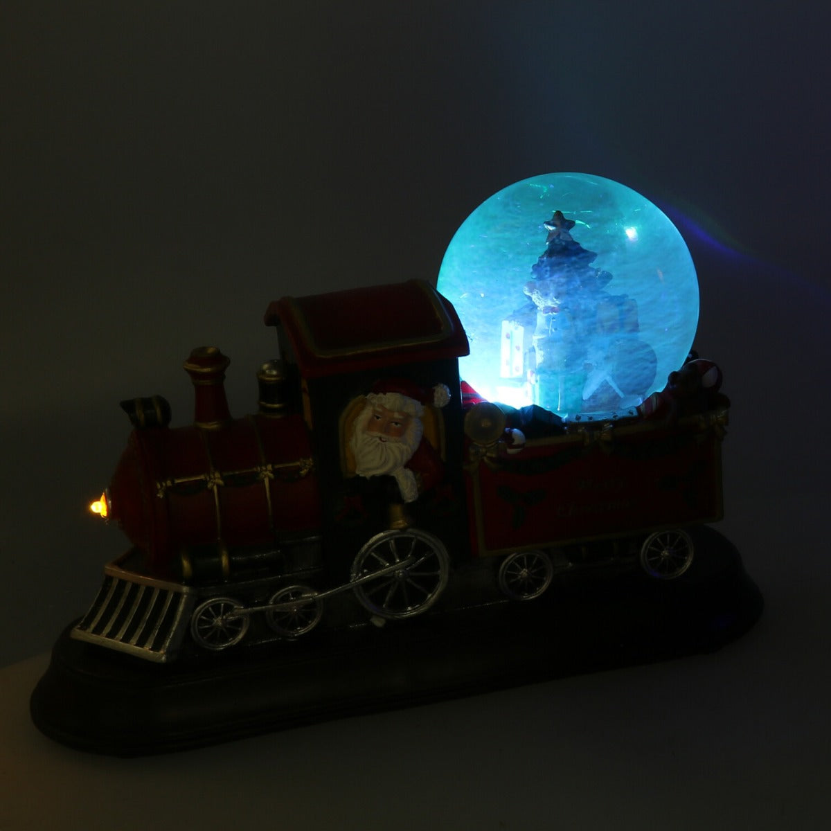TRENINO IN RESINA CON LED E MUSICA 24X8,5H17CM