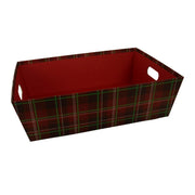 CESTA NATALIZIA IN CARTONE ROSSO RETTANGOLARE 40X30H12CM