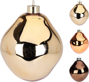 PALLINA DI NATALE, 10CM, IN VETRO, MODELLO ORO ASSORTITO